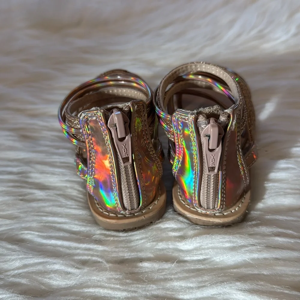 Cat & Jack toddler sandals size 7 color gold/tan